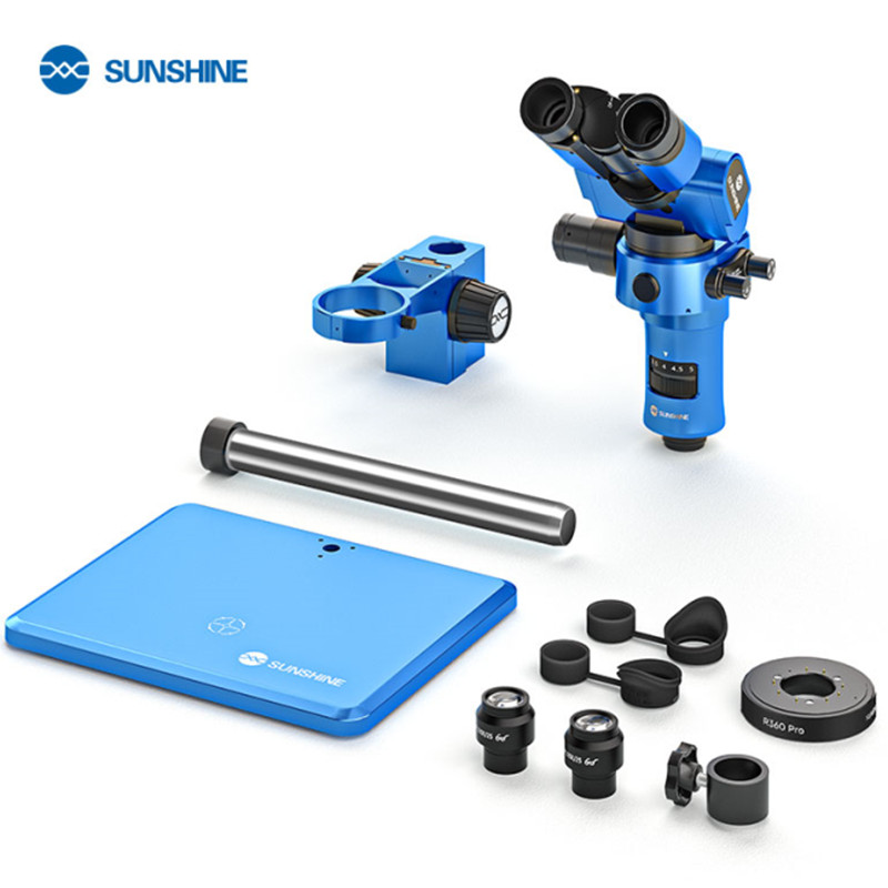 Veterinary Microscope Binocular - กล้องจุลทรรศน์อิเล็กทรอนิกส์แบบสามตา SUNSHINE R360 PRO พร้อมเครื่องมือในตัว ขยายภาพต่อเนื่อง