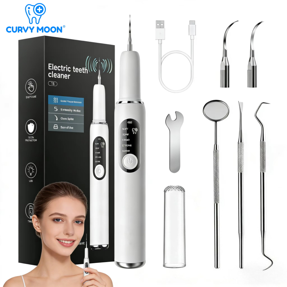Veterinary Dental Scaler - CURVY MOON T6 เครื่องทำความสะอาดฟันไฟฟ้าอัลตราโซนิกความถี่สูงเครื่องกำจัดคราบพลัคแบบสั่นสะเทือน เครื่องกำจัดคราบหินปูน