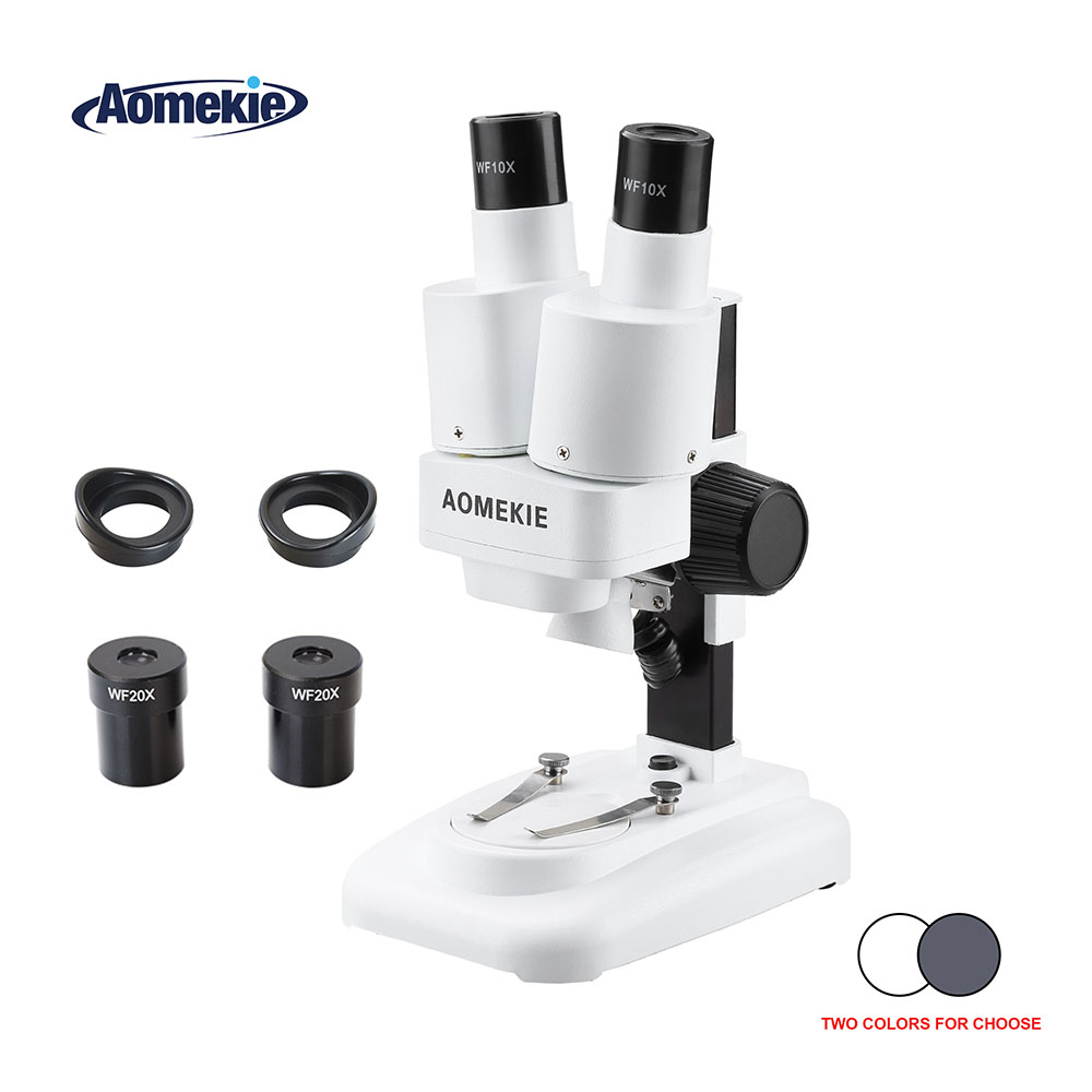 Veterinary Microscope Binocular - AOMEKIE กล้องจุลทรรศน์สเตอริโอกล้องส่องทางไกล 20X/40X ด้านบนไฟ LED PCB