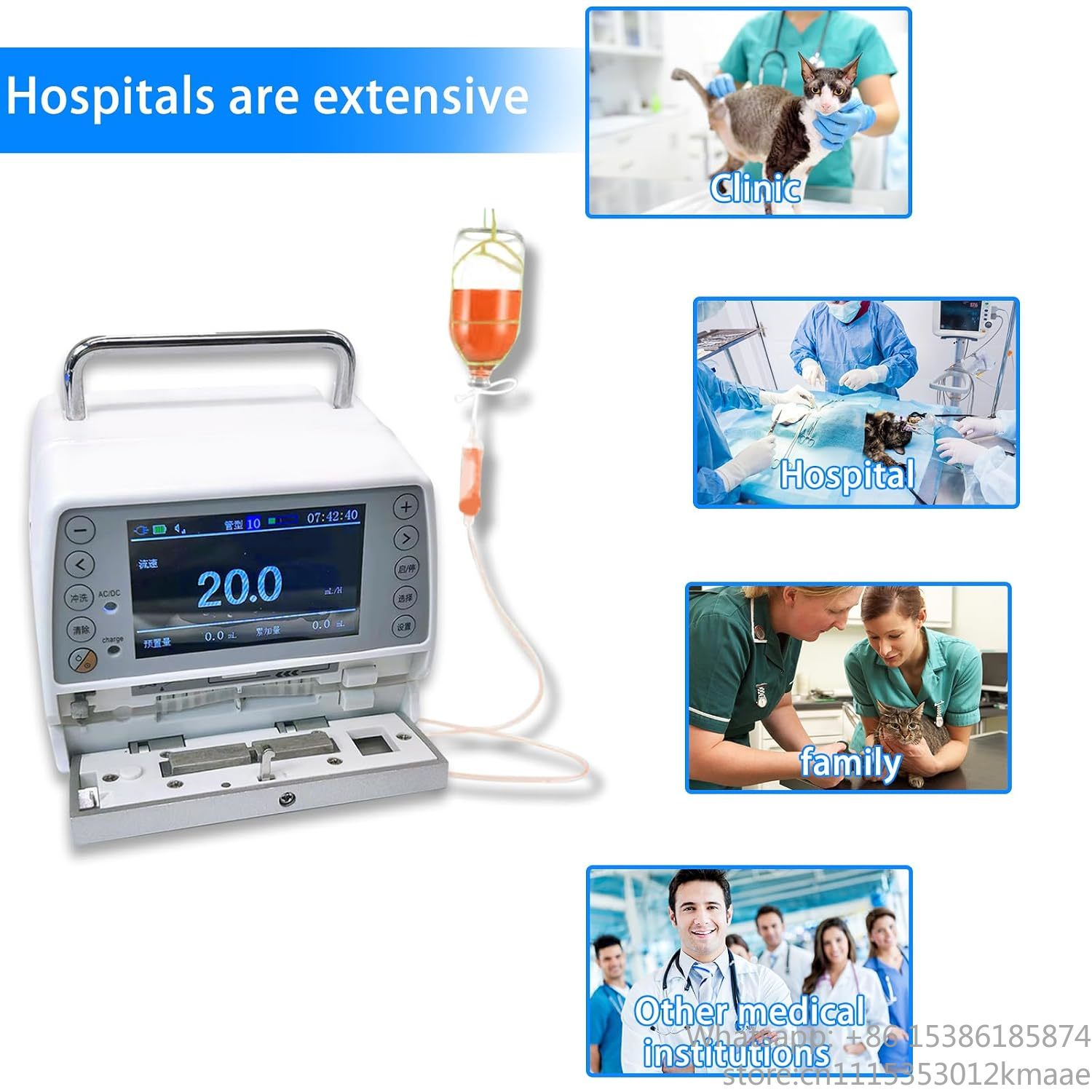 Veterinary Infusion Pump - ปั๊มฉีดสารละลายทางหลอดเลือดดำแบบพกพาสำหรับสัตว์เลี้ยง รุ่น Vequyn เหมาะสำหรับสุนัข แมว และสัตว์เลี้ยงขนาดเล็ก