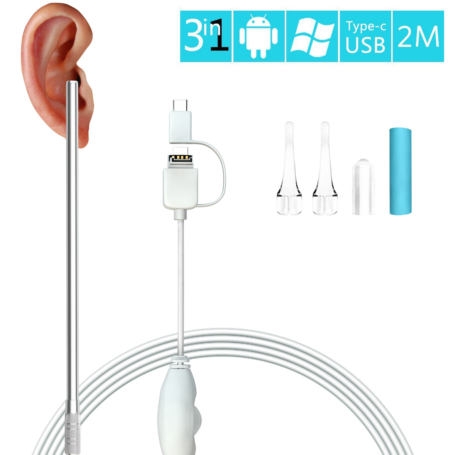 Veterinary Otoscope - กล้องตรวจหู 3 in 1 แบบส่องกล้องวิดีโอ สำหรับสัตว์และมนุษย์